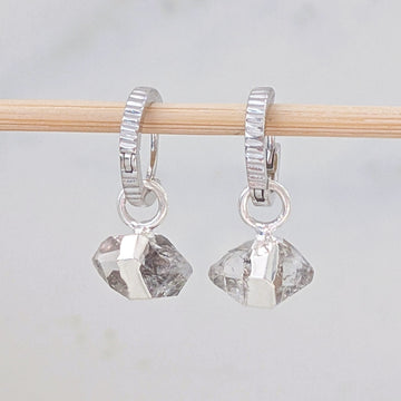 Double Terminated Herkimer Diamond Earrings – Silver